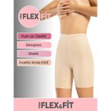 Momslab Lazer Kesim Göbek Ve Basen Toparlayıcı Yüksek Bel Silikonlu Şort Korse Ten 3Xl