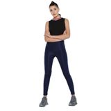 MOMSLAB PARLAK KORSELİ DİSCO TAYT (LACİVERT / 2XL)