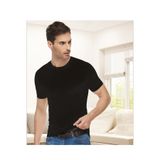 Momslab Sıfır Yaka Elastan Penye Yarım Kollu Atlet 3'lü Paket, M, mom418968, Siyah, Erkek