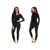 Momslab Tutku Bayan Termal Tayt Alt Üst Takım Termal Fanila Içlik (Siyah/XL)