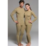 Momslab Unisex Haki Termal İç Giyim Takımı, Polyester, 2XL Beden Haki Soğuk Havalar İçin İdeal Termal Takım
