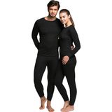 Momslab Unisex Kışlık Siyah Termal Takım -20 Dereceye Kadar Tam Koruma Sağlar İçlik Asker İçin Uygun Takım Siyah 4Xl
