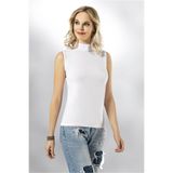 Momslab Yarım Boğazlı Sıfır Kol Atlet, L-XL, nıARY6236, Beyaz, Kadın
