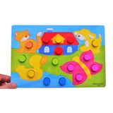 Momz Eğitici Ahşap Montessori Oyuncak Hayvanlar Puzzle Yapboz