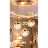 Mon Chevalon Jackson Sarkıt Avize Gold Kaplama Gün Işığı Power Ledli Avize 3 Lü Sarkıt Salon Avizesi