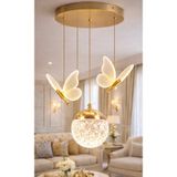 Mon Chevalon Molla Sarkıt Salon Avize Power Led Avize Kelebek Ve Küre Detaylı Gün Işığı Işık