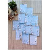 Mona Craftist 12 Adet Mavi Karahindibağı Temalı Scrapbook Kağıt Seti Bullet Journal Dekupaj Kağıdı Dandelion