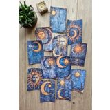 Mona Craftist 12 Adet Scrapbook Ay Güneş Temalı Scrapbook Kağıt Seti Bullet Journal Dekupaj Kağıdı