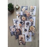 Mona Craftist 15 Adet Eskitme Vintage Gül Temalı Scrapbook Kağıt Seti Bullet Journal Dekupaj Kağıdı