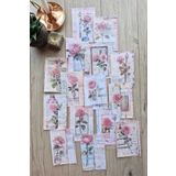 Mona Craftist 15 Adet Eskitme Vintage Pembe Gül Temalı Scrapbook Kağıt Seti Bullet Journal Dekupaj Kağıdı