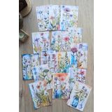 Mona Craftist 15 Adet Eskitme Vintage Suluboya Çiçek Temalı Scrapbook Kağıt Seti Bullet Journal Dekupaj Kağıdı