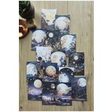 Mona Craftist 15 Adet Siyah Ay Temalı Scrapbook Kağıt Seti Bullet Journal Dekupaj Kağıdı