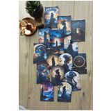 Mona Craftist 15 Adet Siyah Gece Kadın Ay Temalı Scrapbook Kağıt Seti Bullet Journal Dekupaj Kağıdı