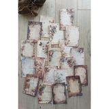 Mona Craftist 20 Adet Eskitme Vintage Temalı Scrapbook Kağıt Seti Bullet Journal Dekupaj Kağıdı