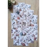 Mona Craftist 22 Adet Eskitme Vintage Scrapbook Temalı Scrapbook Kağıt Seti Bullet Journal Dekupaj Kağıdı