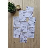 Mona Craftist 8 Adet Siyah Beyaz Yazı Temalı Scrapbook Kağıt Seti Bullet Journal Dekupaj Kağıdı