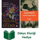 Mona Kitap Bedeni Jaguar Yüreği Kelebek + Geometri + Dünya Klasiği Hediye - Hayır