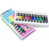 Mona Lisa 12 Renk Akrilik Tüp Boya Seti – 12x12 ml Profesyonel Akrilik Boya Tüp Set – Tuval, Ahşap, Taş, Seramik ve Hobi Boyama İçin Yoğun Pigmentli Sanat Boyası