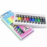 Mona Lisa 12 Renk Akrilik Tüp Boya Seti – 12X12 Ml Profesyonel Akrilik Boya Tüp Set – Tuval, Ahşap, Taş, Seramik Ve Hobi Boyama İçin Yoğun