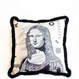 Mona Lisa Kadife Yastık/Kırlent (Dolgu Boncuk Elyaf Uluslararası yıkama ve solmama sertifikası)