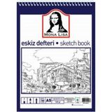 Mona Lisa Telli Eskiz Defteri A5 120 gr 50 Yaprak Mavi Renkli Çizim Defteri