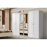 Mona White 6 Kapılı Gardırop - Beyaz
