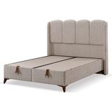 Mona Yatak Balance Tek Kişilik Baza ve Başlık Seti – Krem Rengi Tedi Kumaş Modern Tasarım Dayanıklı Gövde - Gri - 120 x 200 cm