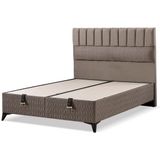 Mona Yatak Soft Tek Kişilik Baza Başlık Seti – Baby Face Kumaş, Konforlu, Şık ve Lüks Set - Gri - 100 x 200 cm