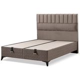 Mona Yatak Soft Tek Kişilik Baza Başlık Seti – Baby Face Kumaş, Konforlu, Şık ve Lüks Set - Gri - 120 x 200 cm