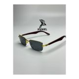 MONAL EYEWEAR Jacarty Ahşap Sap Gold Detaylı Metal Çerçeve Organik Cam Güneş Gözlüğü UV400 Koruma Hediyelik