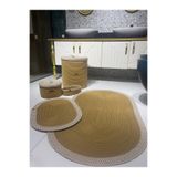 MONALİKA Jüt Hasır Banyo Seti Çamaşır Sepeti ,Banyo Paspası, Makyaj Sepeti,Kirli Sepeti, Dekor HASIR