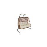 MONALİN HOME GARDEN Monalin Mobilya Kudüs Rattan El Örgüsü Çift Kişilik Balkon Teras Bahçe Salıncağı