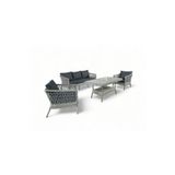 MONALİN HOME GARDEN Monalin Mobilya Lft 5'li Oturma Takımı (GRİ) Rattan Bahçe Mobilyası