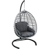 Monalin Home Garden Sofya Classic Rattan El Örgüsü Bahçe & Balkon & Teras Salıncağı - Açık Gri