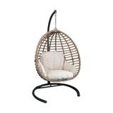 Monalin Home Garden Sofya Classic Rattan El Örgüsü Bahçe & Balkon & Teras Salıncağı - Kahverengi
