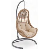 Monalin Mobilya Roma Classic Rattan Kapuçino El Örgüsü Bahçe & Balkon & Teras Tek Kişilik Salıncak