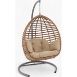 Monalin Mobilya Sofya Classic Rattan Kapuçino El Örgüsü Bahçe & Balkon & Teras Tek Kişilik Salıncak