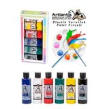 Monalisa Akrilik Boya 6 Renk X 70 Ml Ana Renkler 1 Paket Ve Yuvarlak Resim Paleti Fircali 1 Paket 10 Hazneli Boya Paleti Sanatsal Boyalar Icin Palet Akrilik Boya