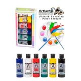 Monalisa Akrilik Boya 6 Renk x 70 ml Ana Renkler 1 Pkt ve Yuvarlak Resim Paleti Fırçalı 1 Pkt 10 Hazneli Boya Paleti