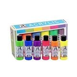 Monalisa Akrilik Boya 6 Renk x 70 ml Neon Fosforlu Renkler 1 Paket Multi Acrylic