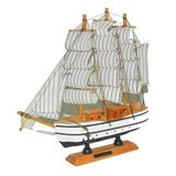 Monalisa Home 32 cm Uzunlukta Ahşap Yelkenli Maket Gemi