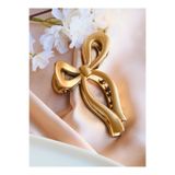 Monalisa Kadın Gold Fiyonk Toka 11 Cm Büyük Boy