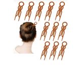 Monalisa Kadın Kahverengi Hair Pin Saç Topuz Çubukları 10 Adet