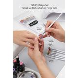 monalisatoka 15'li Profesyonel Nail Art ve Detay Fırça Seti – Tırnak Süsleme ve Çizim Kiti (Beyaz)