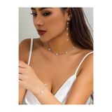 monalisatoka Kadın Gümüş İnci Sıralı Küpe+Kolye+Bileklik Seti