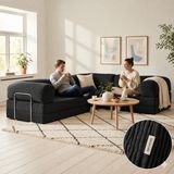 MONAMI Dechome 300X200 Teddy Serisi Köşe Kapali| Uzanma Modüler Koltuk | Yıkanabilir Corduroy Kumaş | Çok Fonksiyonlu Yer Yatağıyeny Fitilli - Antrasit