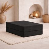 MONAMI Dechome 80X80 Modüler Puf | Fitilli Kadife | 36 cm Yükseklik | Orta Sert Sünger | Yıkanabilir & Silinebilir Kılıf | Çökme Yapmaz - Antrasit