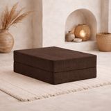 MONAMI Dechome 80X80 Modüler Puf | Fitilli Kadife | 36 cm Yükseklik | Orta Sert Sünger | Yıkanabilir & Silinebilir Kılıf | Çökme Yapmaz - Kahve