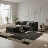 MONAMI Dechome Modern Fitilli Kadife | Köşe Koltuk | 180X180 Köşe Takımı | Modüler Köşe Takımı | Yataklı L Koltuk | Fitilli Kadife - Antrasit