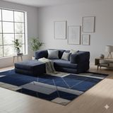 MONAMI Dechome Modern Fitilli Kadife | Köşe Koltuk | 180X180 Köşe Takımı | Modüler Köşe Takımı | Yataklı L Koltuk | Fitilli Kadife - Lacivert
